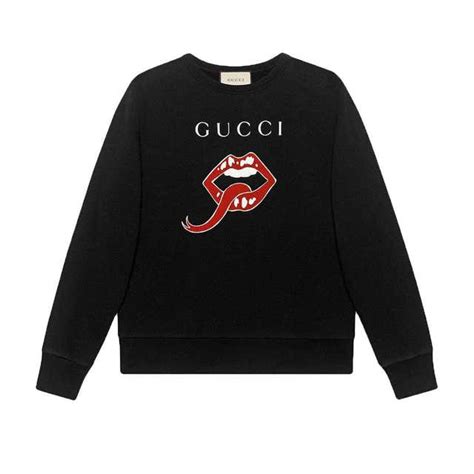 gucci black sweater with lips|black and white Gucci sweater.